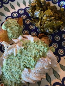 Peruvian Style Roast Chicken with Green Sauce